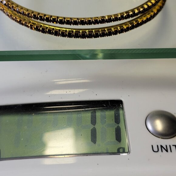 Double Hoop Earrings with Crystals - Picture 7 of 7